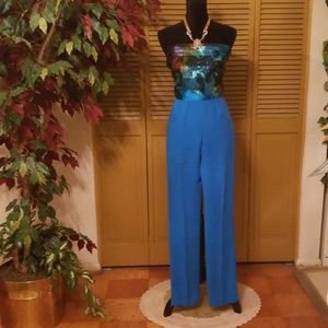 Dana Buchman Blue Silk Trousers/Pants